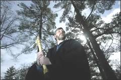 Hawkins amongst his trees