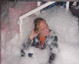 Drowning in foam.