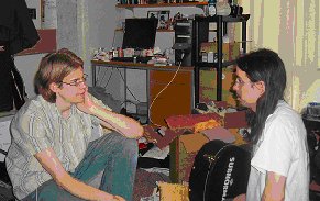 Discussing their dillemna of two many clues that don't make sense.