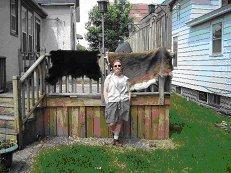 The unflappable Julie with her hides.